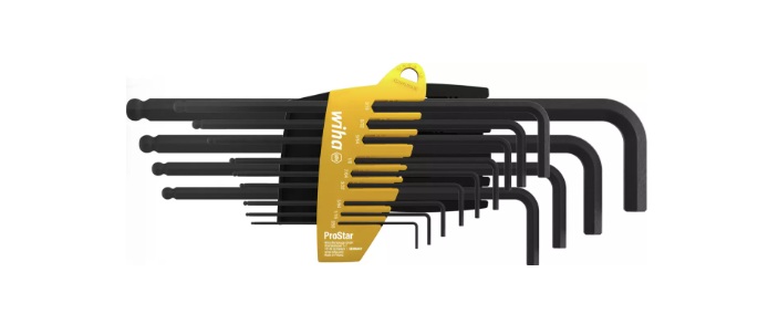 Wiha 24189 369SZ13B ProStar tutucu ProStar tutucu L-key seti İnç tasarımda Altıgen top uçlu, 13 kişilik, siyah oksitlenmiş