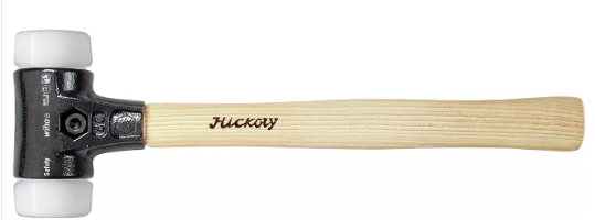Wiha 26644 832-99 Safety 30 mm Yumuşak yüzlü çekiç "Safety" orta yumuşak/çok sert, hickory ahşap saplı, yuvarlak çekiç yüzlü
