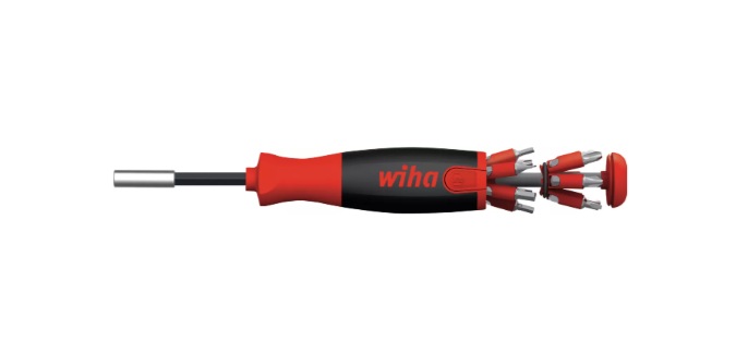 Wiha 38606 SB 3803-02021 LiftUp 25 1/4'' tornavida ve LiftUp 25 manyetik uçlu şarjörü çeşitli 12 bitli, 1/4" SB-karton ambalajda
