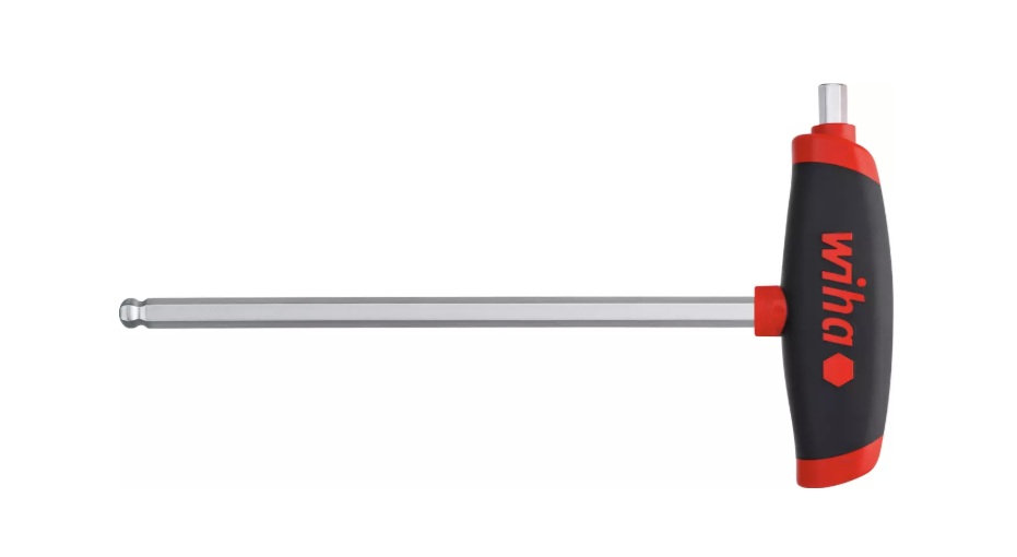 Wiha 45455 540DS ComfortGrip 4,0 x 150 mm L-key T-saplı ComfortGrip Altıgen top uçlu yan çekişli, mat krom kaplamalı