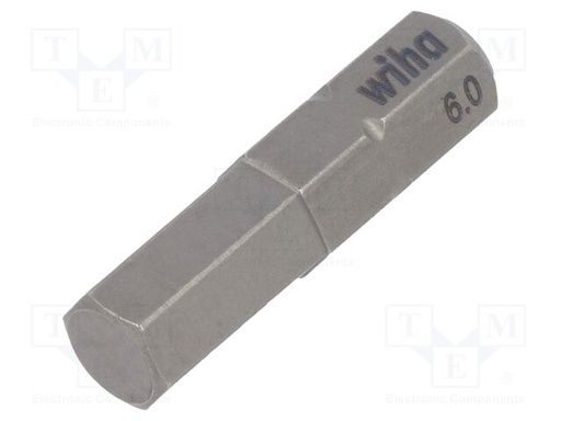 [W01708] Wiha 01708 7013Z 6,0 x 25 mm Bit Standart 25 mm Altıgen 1/4" C6,3