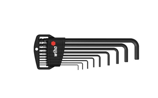 [W03879] Wiha 03879 369H9B Klasik tutucu L tuşlu set Klasik tutucu Altıgen top uç, 9 kişi, siyah oksitlenmiş