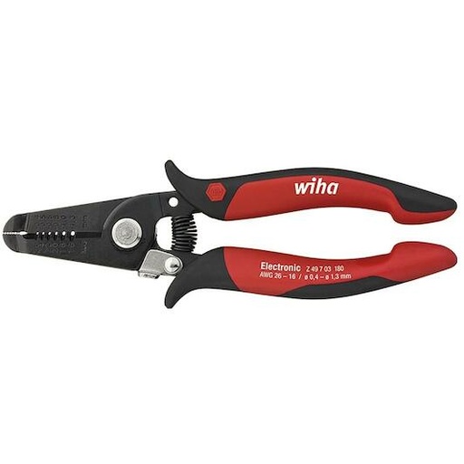 [W33472] Wiha 33472 Z 49 7 03 165 mm Elektronik Elektronik şerit penseleri Soyma noktaları 0.4-1.3 mm