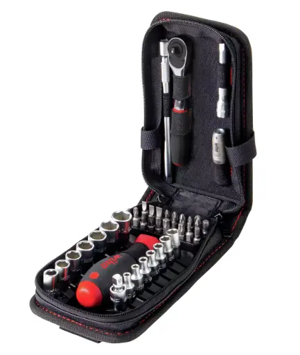 [W44684] Wiha 44684 333-94 Socket Set 40 pcs Metric 1/4 Drive