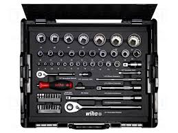 [W44685] Wiha 44685 333-97 Soket Seti 60 pc Metrik 1/4 & 1/2 Sürücü Somun sürücüsü ve bit seti 1/4" ve 1/2" 60 pc. L Boxx'ta