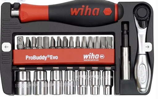 [W46960] Wiha 46960 6251M ProBuddy evo Bit and nut driver set ProBuddy® Evo mixed 40-pcs., 1/4